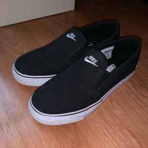 Black Canvas Nike Slip On Shoes